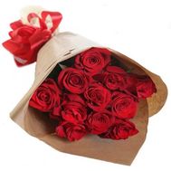 11 red roses in paper