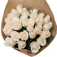 25 cream roses in paper