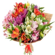 Букет квітів з 23 різнокольорових альстромерій