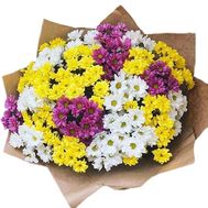 Букет хризантем в бумаге