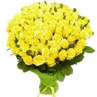 Букет із 101 жовтої троянди