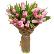 Букет из 35 розовых тюльпанов