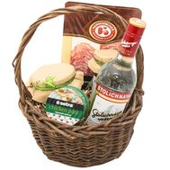 Gift basket with vodka