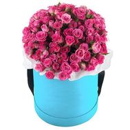 Pink spray roses in a box