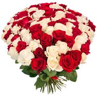 101 червона і біла імпортна троянда