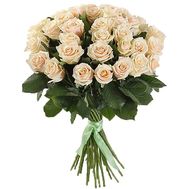 35 selected cream roses in bouquet