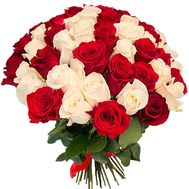 51 червона і біла імпортна троянда