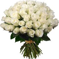 Великий букет білих імпортних троянд