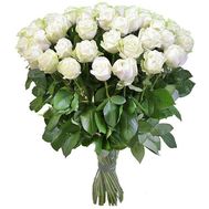 Великий букет із білосніжних троянд
