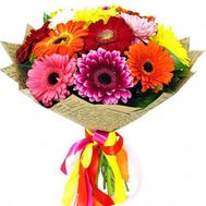 Bouquet of 17 multicolored gerberas