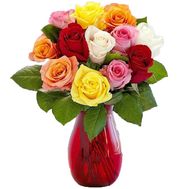 Bouquet of roses of different colors