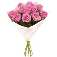 A bunch of pink roses in paper