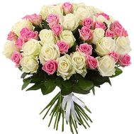 Ідеальний букет із білих і рожевих троянд