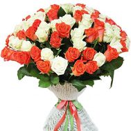 Мікс 101 біла і помаранчева троянда