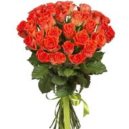 Fire bouquet of orange roses