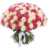 Величезний букет імпортних троянд