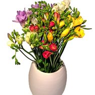 Современный букет фрезий