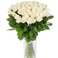 Magnificent 51 white rose 70 cm