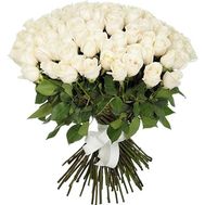 101 біла троянда 80 см