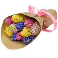 11 різнокольорових гіацинтів в крафті