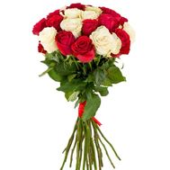 21 червона і біла троянда 80 см