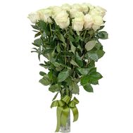 25 white roses 80 cm