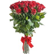 25 красных роз 80 см