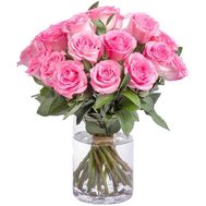 25 pink roses 40 cm