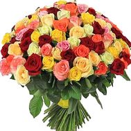 251 різнокольорова троянда в букеті