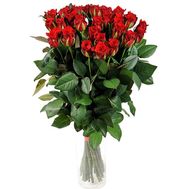 35 красных роз 80 см