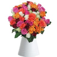 53 короткие розы в букете