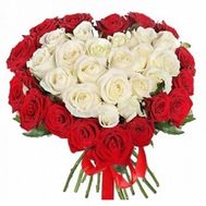 A bouquet of flowers in the form of a heart