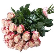 Букет двоколірних троянд 80 см