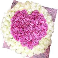 Букет із 101 троянди у вигляді серця