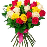 Букет из 27 разноцветных роз
