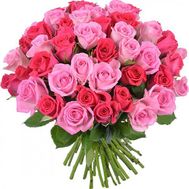 Букет із 47 різнокольорових троянд