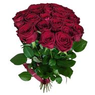 Bouquet of roses for the head of the man