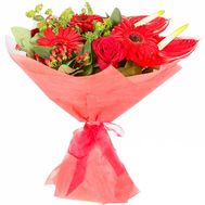 Букет в красных тонах