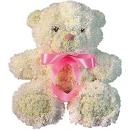 Іграшка ведмедик з квітів