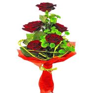 Cascade business bouquet of roses and chrysanthemums