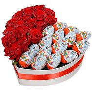 Composition in the heart of roses and kinder