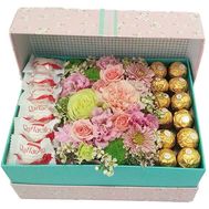 Candy in a box of flowers