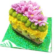 Slice of cake from flowers
