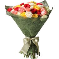 Миксовый букет из 53 роз
