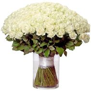 Необ''ємний букет із 351 білої троянди