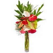 Оригинальный букет из антуриумов