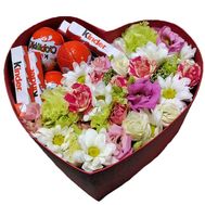 Heart of flowers and kinder