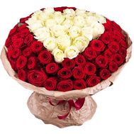 Шикарне серце з троянд