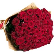 Шикарний букет червоних троянд