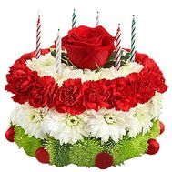 Тортик из цветов со свечами